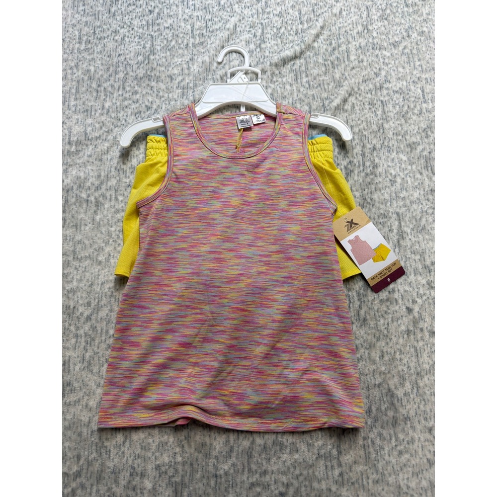 ZeroXposur Kids Girls Size 8 Back Knot Tank Top‎ and Shorts 2pc Set Bumblebee